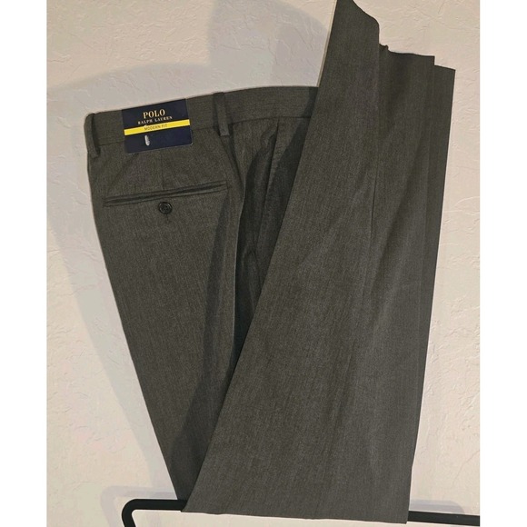 NEW Polo Ralph Lauren Dress Suit men Pants Modern Fit Slacks Unhemmed Grey 39x36 - Picture 1 of 10